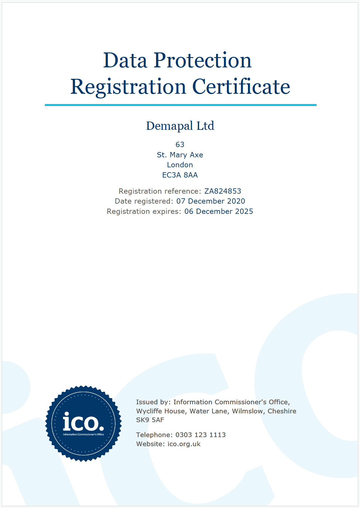 ICO Certificate 2022-2023